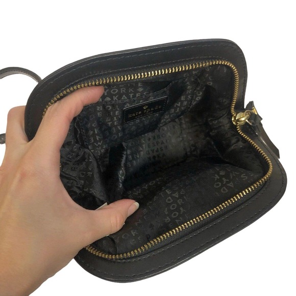 Kate Spade Scotty Riva Crossbody Purse Sequin Leather Bow - Picture 6 of 9